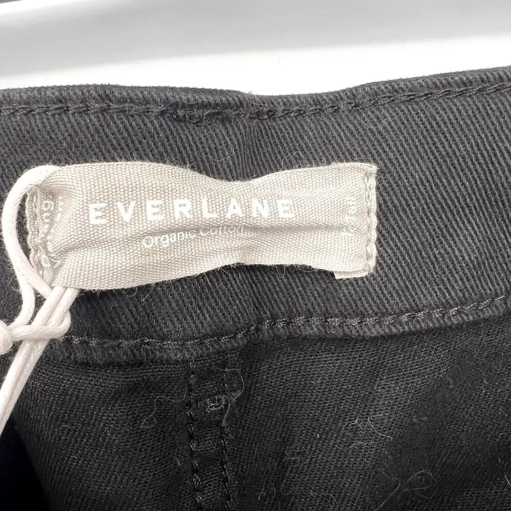 EVERLANE Women's The Utility Barrel Pants Size 12 TALL Black Cotton Twill NWT